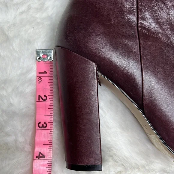 Aldo Leather Ankle Booties Size Eur 6.5 wine color block heel - Picture 12 of 13